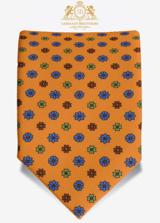 Vincenzo Floral Tie- Orange