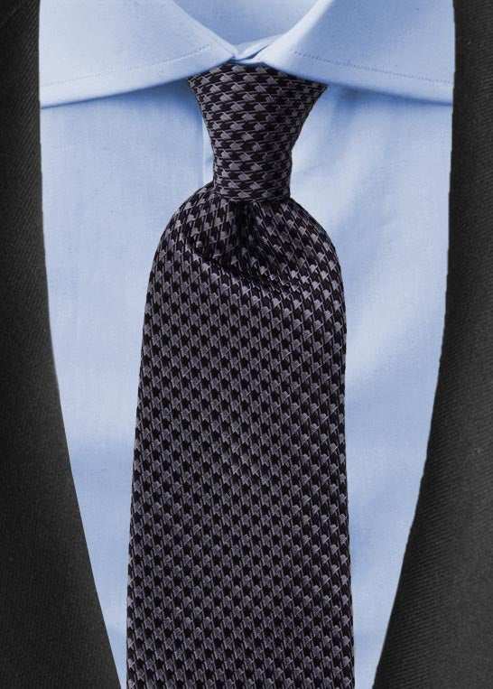 Houndstooth Luxury Tie- Black