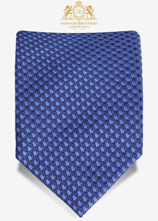 Houndstooth Luxury Tie- Blue