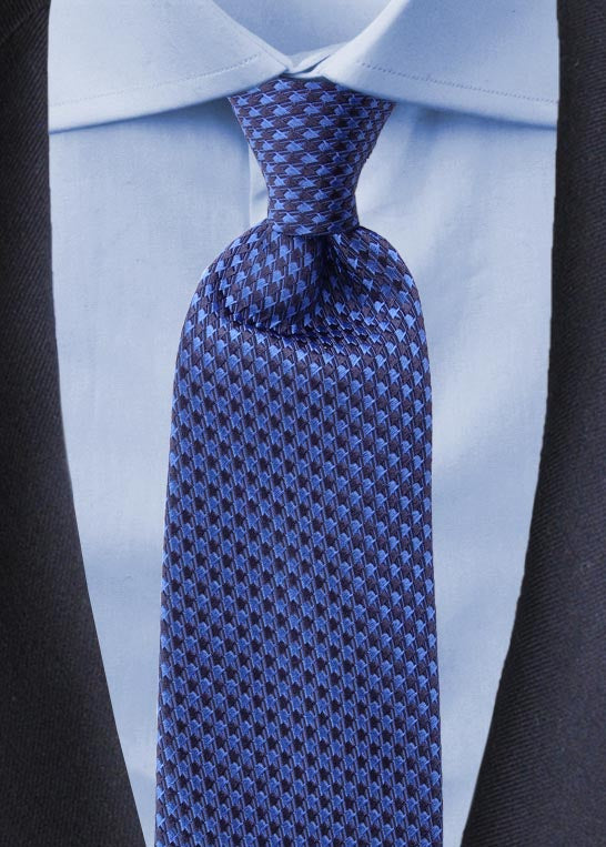 Houndstooth Luxury Tie- Blue