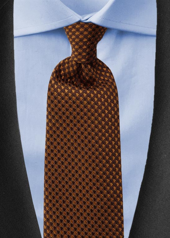 Houndstooth Luxury Tie- Copper