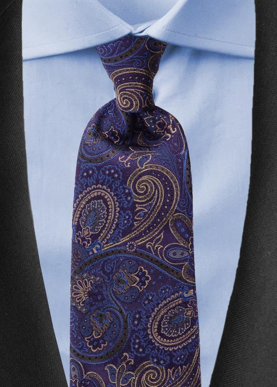 Paisley Luxury Tie-Purple/Blue/Gold