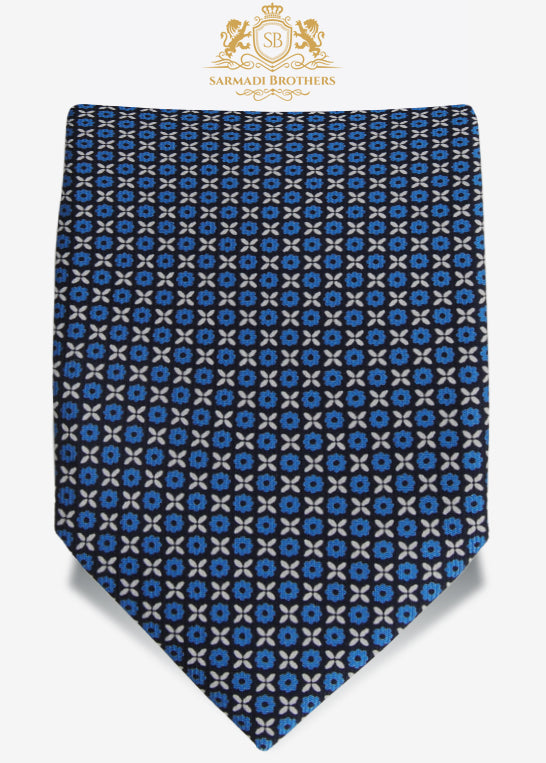 Francesco Geometric Tie- Blue
