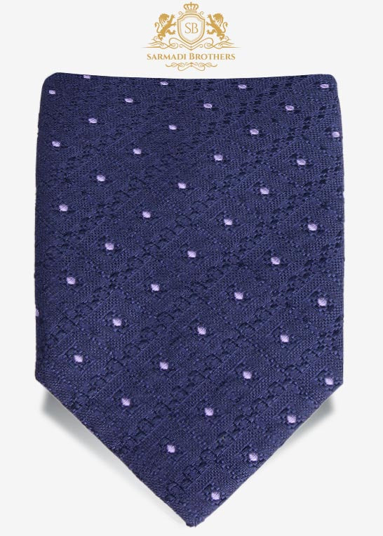 Textured Polkadot Tie- Navy/Purple