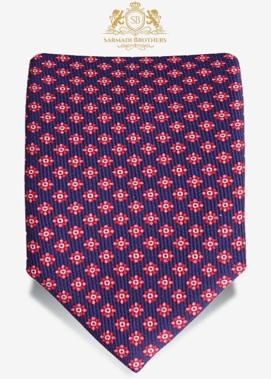 Enzo Floral Tie - Navy/Red
