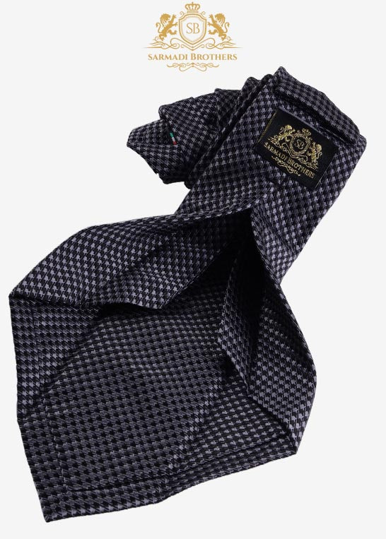 Houndstooth Luxury Tie- Black